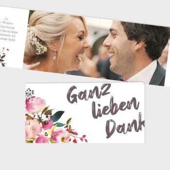 Danksagungskarte "Pink Bunch" DIN Lang Klappkarte