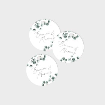 Tags - Geschenkanhänger Kreis "Geometric Eukalyptus" 4,5cm ø