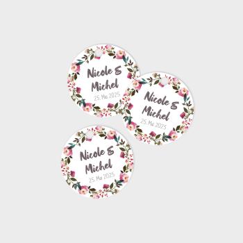 Tags - Geschenkanhänger Kreis "Pink Bunch" 4,5cm ø