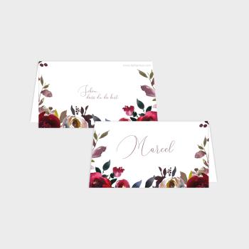 Tischkarte "Merlot und Navy" 9x5cm