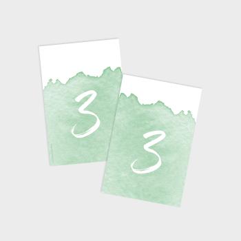 Tischnummern "Watercolor-Brush | Pistazie" 10x15cm