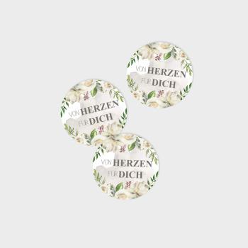Aufkleber - Sticker "Antique White" 4cm ø - 24 Aufkleber