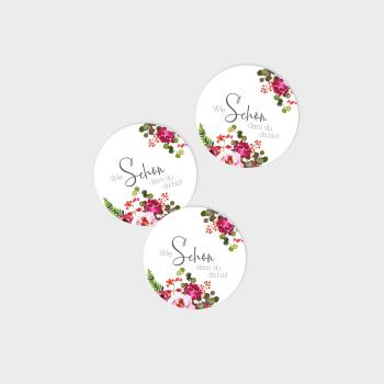 Aufkleber - Sticker "Blush Pink" 4cm ø - 24 Aufkleber