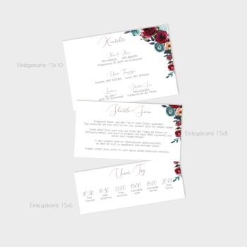 Einlegekarte "Merlot und Navy" 15x6
