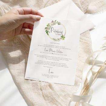 Patenbrief "Antique White" | Taufgeschenk | Taufe | Patengeschenk | personalisiert