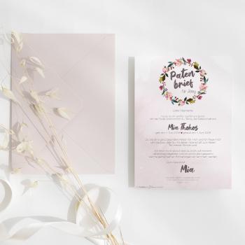 Patenbrief "Pink Bunch" | Taufgeschenk | Taufe | Patengeschenk | personalisiert