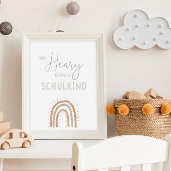 Schulkind-Poster "Regenbogen" | Einschulung | Meilensteintafel | Geschenk 1. Geburtstag | Personalisiertes Geschenk