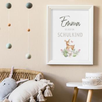Schulkind-Poster "Waldtiere" | Einschulung | Meilensteintafel | Geschenk 1. Geburtstag | Personalisiertes Geschenk