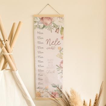 Messleiste "Blumen" | Messlatte | Geschenkidee | Personalisiertes Geschenk | Kinderzimmerdeko