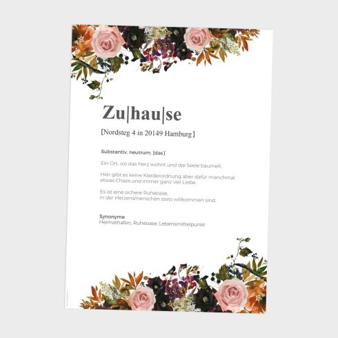 Definitionsposter "Zuhause 2" | Geschenkidee | Personalisiert | individuelles Bild | Wörterbuch