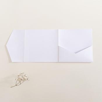 Pocketfold-Karte Quadrat (15x15) Premium-Karton "Weiss" Exklusiv Line
