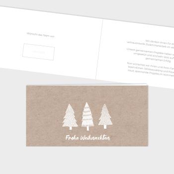 Geschäftliche Weihnachtskarte "Winter White" DIN Lang Klappkarte Kraft