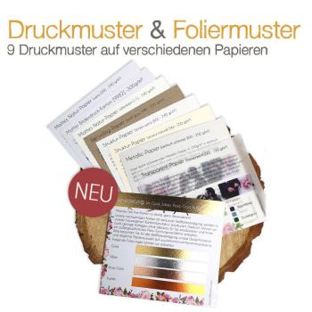 Druckmuster & Foliermuster - Sortiment in Pocket-Tasche