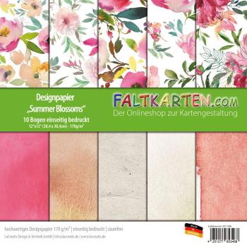 Designpapier 12"x12" 170gr "Summer Blossoms" 10 Bogen
