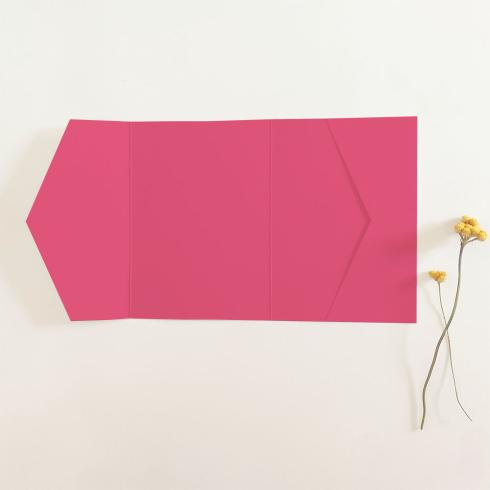 Pocketfold-Karte B6 seitlich Premium-Karton "Fuchsia" Basic Line