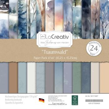 LaCreativ - Designpapier "Traumwald" Paper Pack 6x6" - 24 Bogen