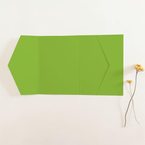 Pocketfold-Karte B6 seitlich Premium-Karton "Grasgrün" Basic Line