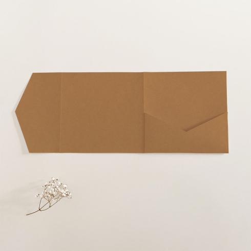 Pocketfold-Karte Quadrat (15x15) Recycling-Karton "Kraft Braun" Exklusiv Line