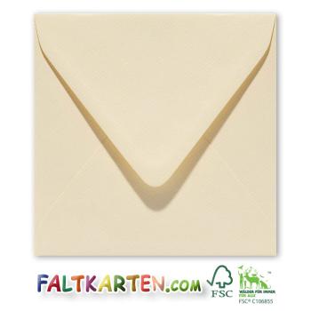 Briefumschlag 11x11cm in creme 120g ohne Fenster, Nassklebung