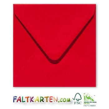 Briefumschlag 11x11cm in rot 120g ohne Fenster, Nassklebung