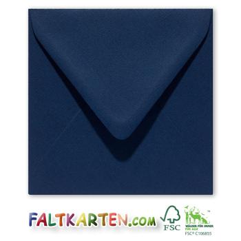 Briefumschlag 11x11cm in nachtblau 120g ohne Fenster, Nassklebung