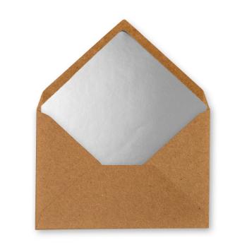 Briefumschlag C6 kraft braun mit Innenfutter "silber"