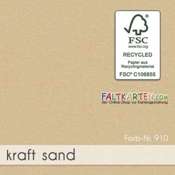 Briefumschlag 16x16cm in kraft sand, 100g, ohne Fenster, Nassklebung