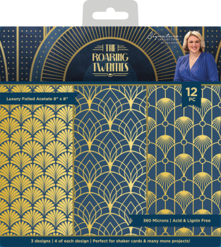 Crafters Companion "The Roaring Twenties" Luxury Foiled Acetate 8x8 Inch - 12 Bogen