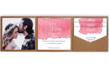 Trippel-Pocketfold Karte quadratisch (15x15cm)