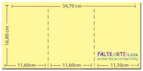 Trippelkarte - Leporello 240g/m² DIN B6 3-Fach in elfenbein