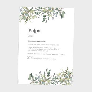 Preview: Definitionsposter "Papa  2" | Geschenkidee | Personalisiert  | individuelles Bild | Wörterbuch