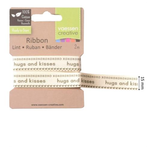 Preview: Vaessen Motivband/Text 15mm "Hugs And Kisses" 2m