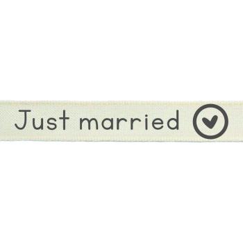 Vaessen Motivband/Text 15mm "Just Married" 2m