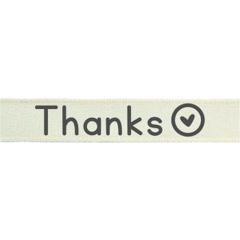 Vaessen Motivband/Text 15mm "Thanks" 2m