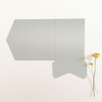 Pocketfold-Karte B6 Premium-Karton "Metallic Platin" Exklusiv Line
