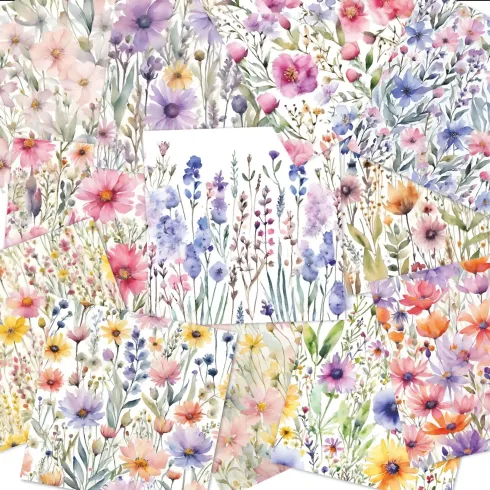 LaCreativ - Designpapier "Wildblumenglück" Paper Pack 6x6" - 24 Bogen