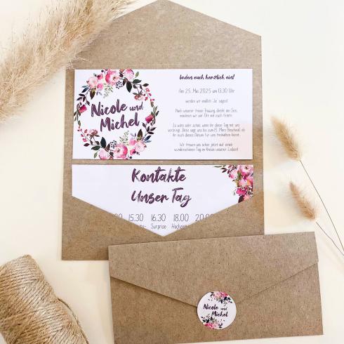 Pocketfold-Karte DIN Lang Premium-Karton "Recycling Natur" Basic Line