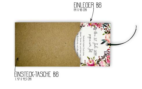 Einstecktasche B6 Recycling-Karton "Kraft Rosé" 