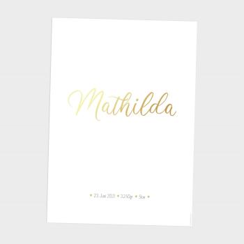 Preview: Metallicposter "Geburtsposter Name"  | Goldposter | Geburtstafel | Geburtsdaten | Geburt Geschenk