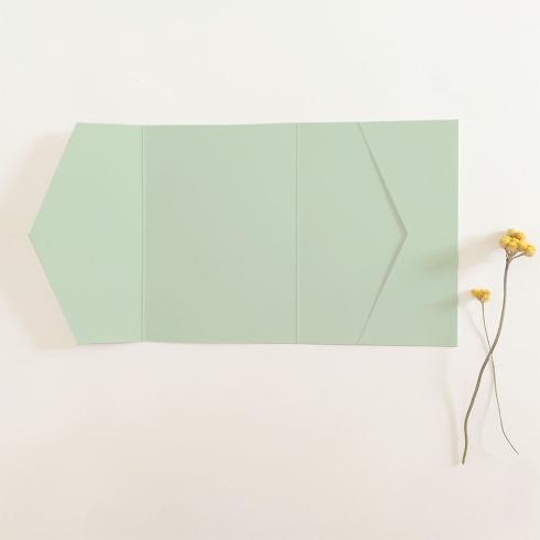 Pocketfold-Karte B6 seitlich Premium-Karton "Pastell Grün" Basic Line