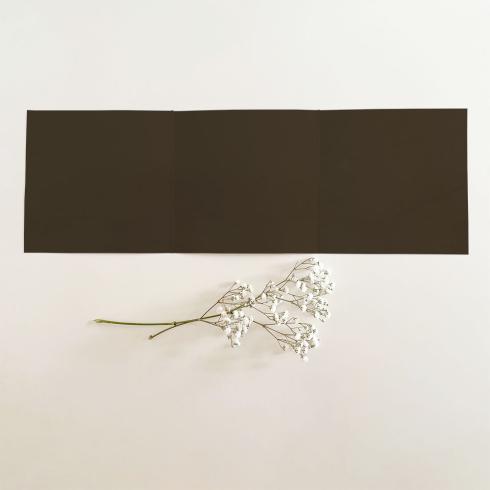 Trippel-Pocketfold-Karte quadratisch (15x15) Struktur-Karton "Espresso" Basic Line