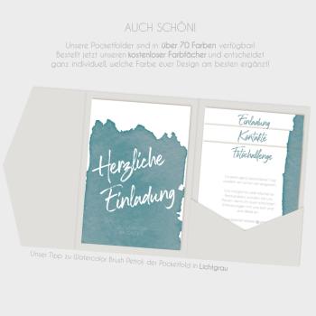 Preview: Einlegekarten-Bundle "Watercolor-Brush | Petrol" B6