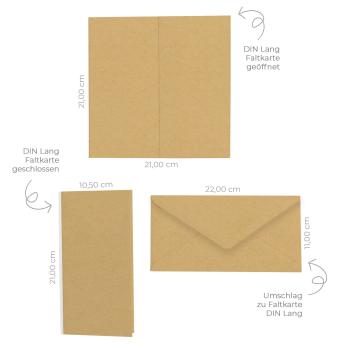 Preview: Faltkarte DIN Lang mit Briefumschlag in kraft sand
