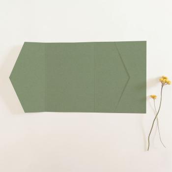 Pocketfold-Karte B6 seitlich Recycling "Kraft Salbei" Basic Line