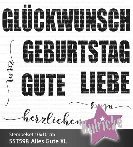 Kulricke Stempelset "Alles Gute XL" Clear Stamp Motiv-Stempel