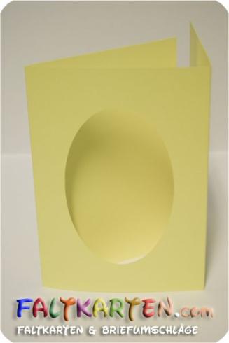 Passepartoutkarte oval 3-Fach DIN A6 in tiefseeblau