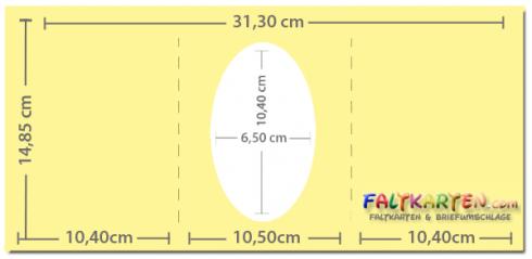 Passepartoutkarte oval 3-Fach DIN A6 in tiefseeblau