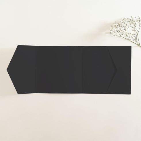 Pocketfold-Karte Quer-Format quadratisch (15x15) Premium-Karton "Schwarz" Basic Line