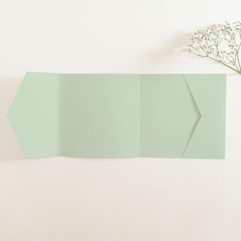 Pocketfold-Karte Quer-Format quadratisch (15x15) Premium-Karton "Pastell Grün" Basic Line