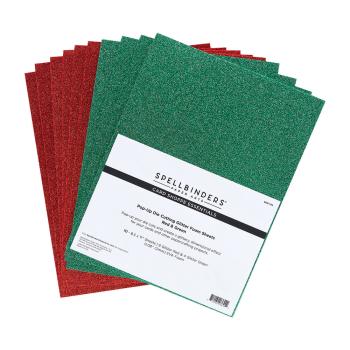 Spellbinders - Glitter Foam Sheets - "Red & Green" - Schaumstoffplatten Glitzer 